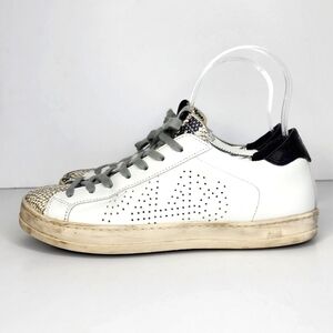 P448 John Sneakers Silver Python Snake Skin EU 36 US 6-6.5